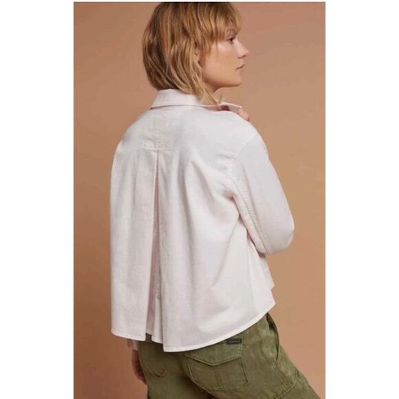 Chino by Anthropologie Jacket Womens Small Light Pink Chore Utility Shacket - Picture 3 of 12